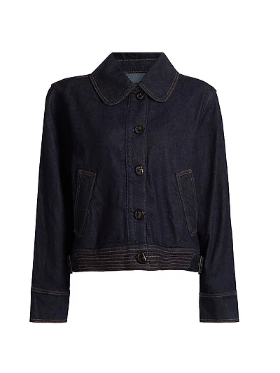 Figueroa Topstitched Denim Jacket