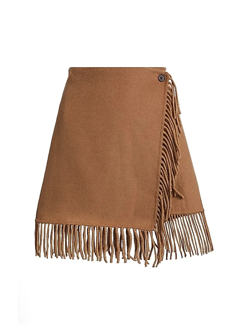 Vista Fringed Wrap Miniskirt