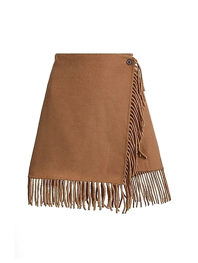 Vista Fringed Wrap Miniskirt