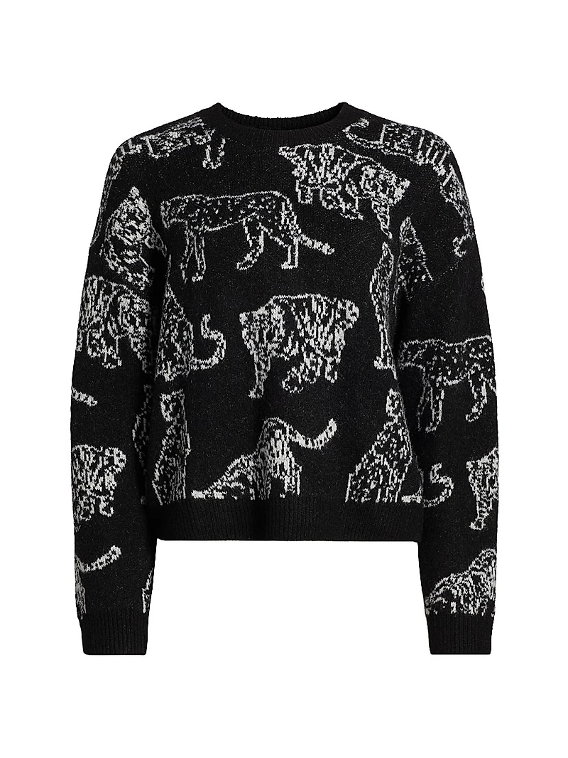 Perci Animal-Patterned Knit Sweater