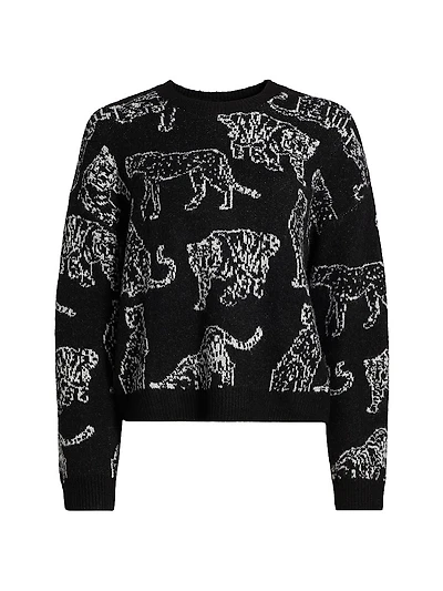 Perci Animal-Patterned Knit Sweater