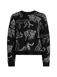 Perci Animal-Patterned Knit Sweater