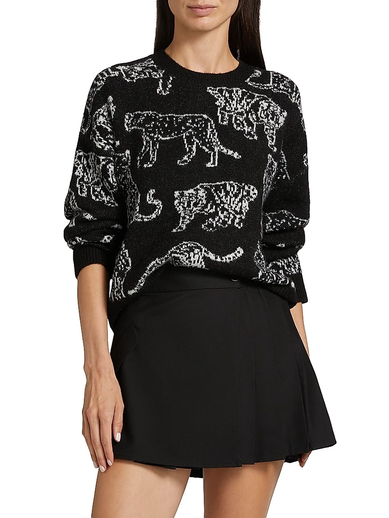 Perci Animal-Patterned Knit Sweater