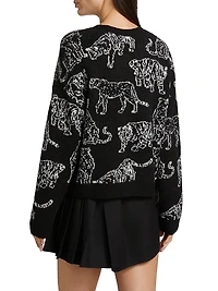 Perci Animal-Patterned Knit Sweater