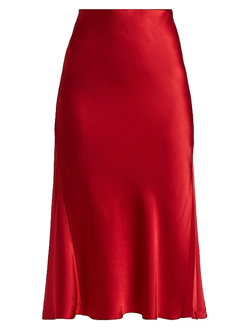 Maya Satin Midi-Skirt