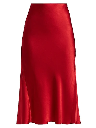 Maya Satin Midi-Skirt