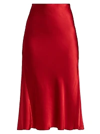 Maya Satin Midi-Skirt