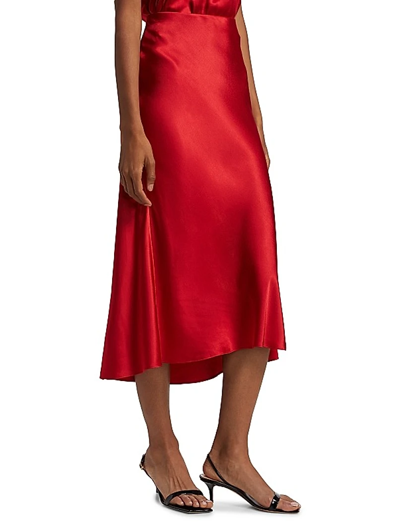 Maya Satin Midi-Skirt
