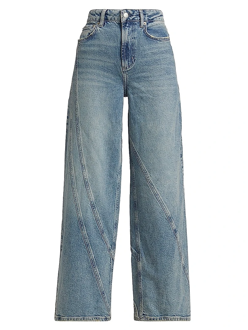Getty High-Rise Twisted Seam Wide-Leg Jeans