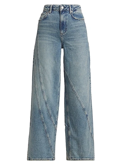 Getty High-Rise Twisted Seam Wide-Leg Jeans
