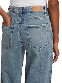 Getty High-Rise Twisted Seam Wide-Leg Jeans