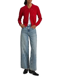 Getty High-Rise Twisted Seam Wide-Leg Jeans