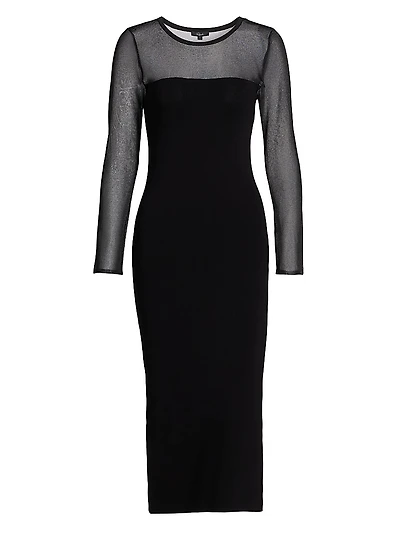 Luz Sheer Body-Con Midi-Dress