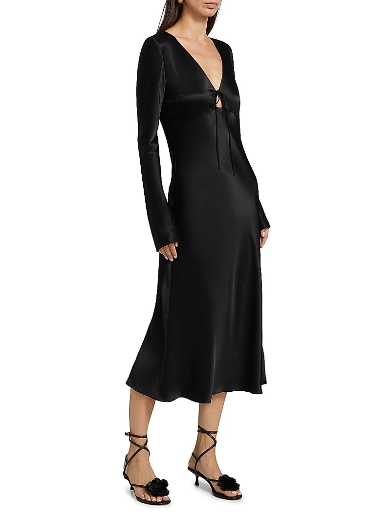 Amanda Satin Crepe Midi-Dress