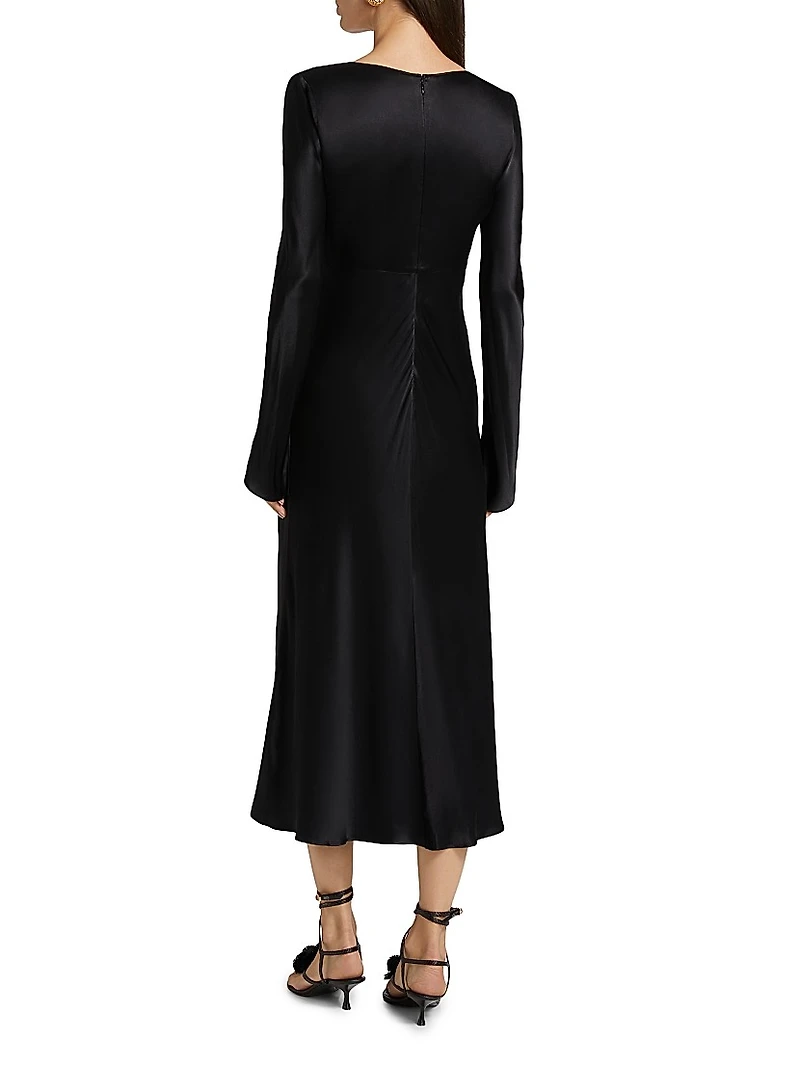 Amanda Satin Crepe Midi-Dress