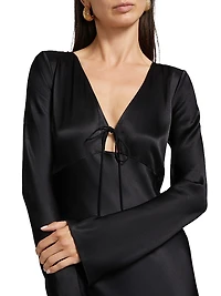 Amanda Satin Crepe Midi-Dress