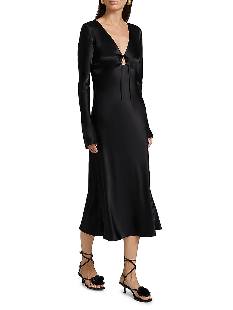Amanda Satin Crepe Midi-Dress