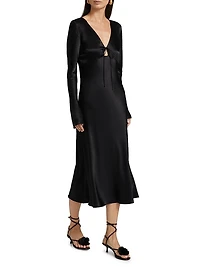 Amanda Satin Crepe Midi-Dress