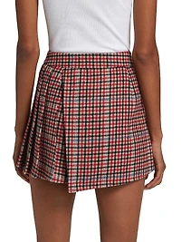 Adriana Plaid Pleated Miniskirt
