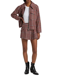 Adriana Plaid Pleated Miniskirt