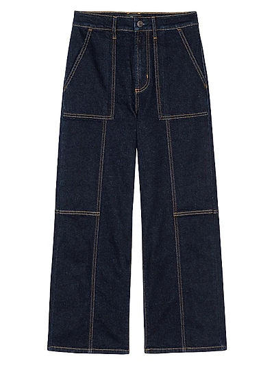 Getty Utility High-Rise Cropped Wide-Leg Jeans
