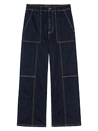 Getty Utility High-Rise Cropped Wide-Leg Jeans