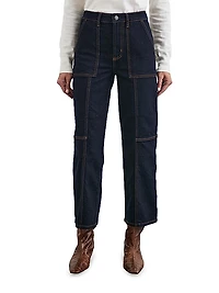Getty Utility High-Rise Cropped Wide-Leg Jeans
