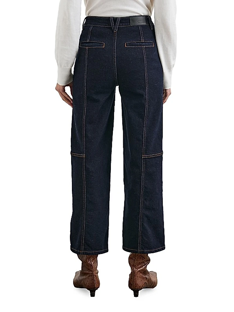 Getty Utility High-Rise Cropped Wide-Leg Jeans