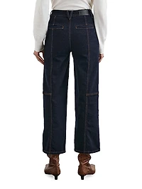 Getty Utility High-Rise Cropped Wide-Leg Jeans