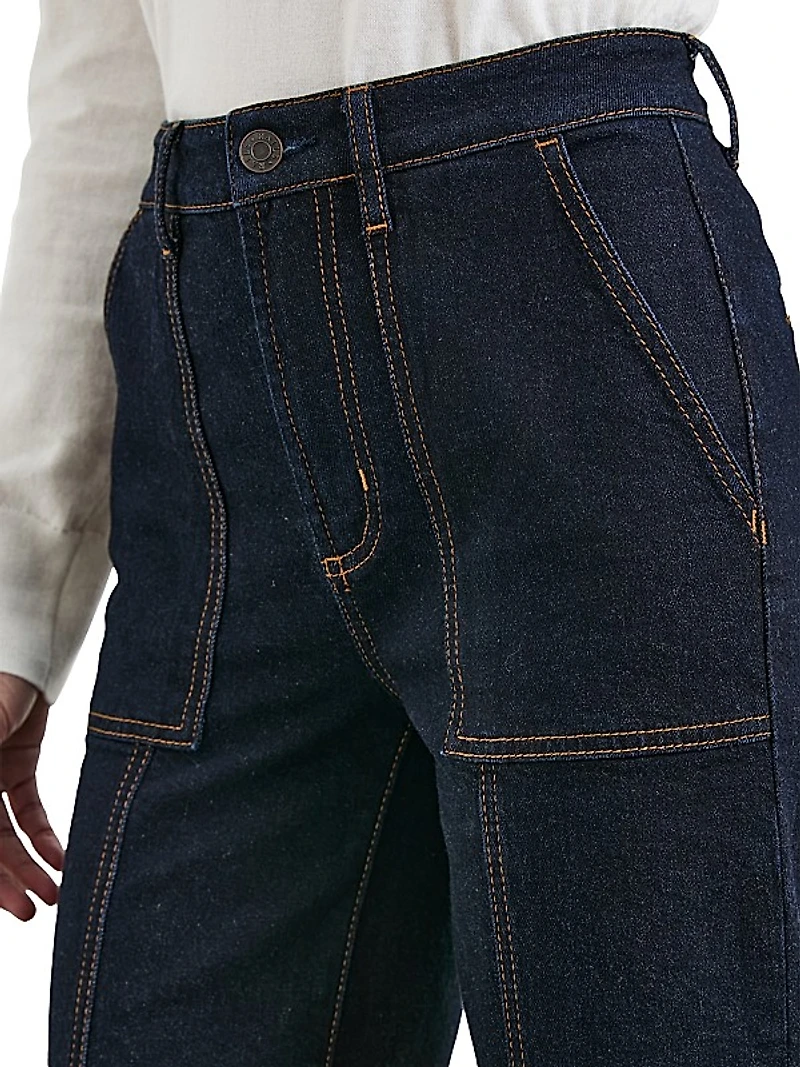 Getty Utility High-Rise Cropped Wide-Leg Jeans