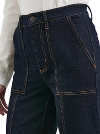 Getty Utility High-Rise Cropped Wide-Leg Jeans