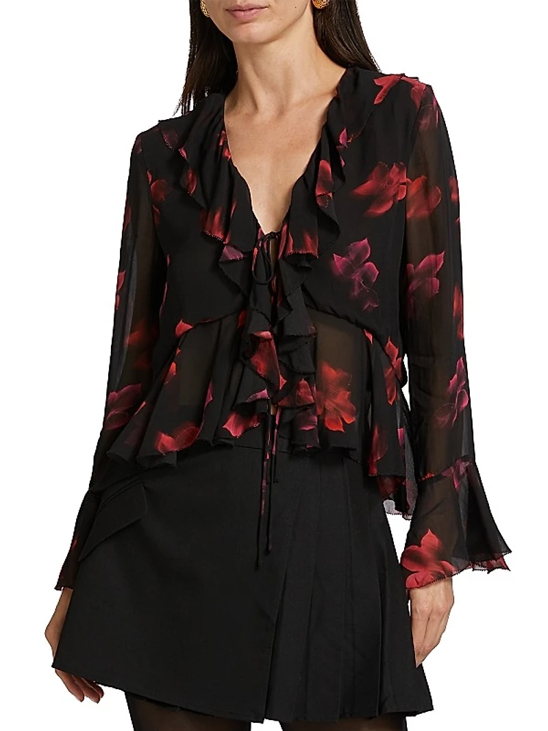 Nicoletta Floral Chiffon Top