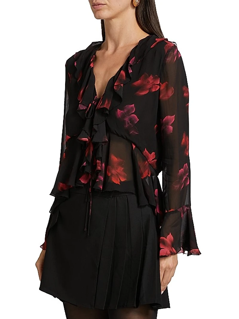 Nicoletta Floral Chiffon Top