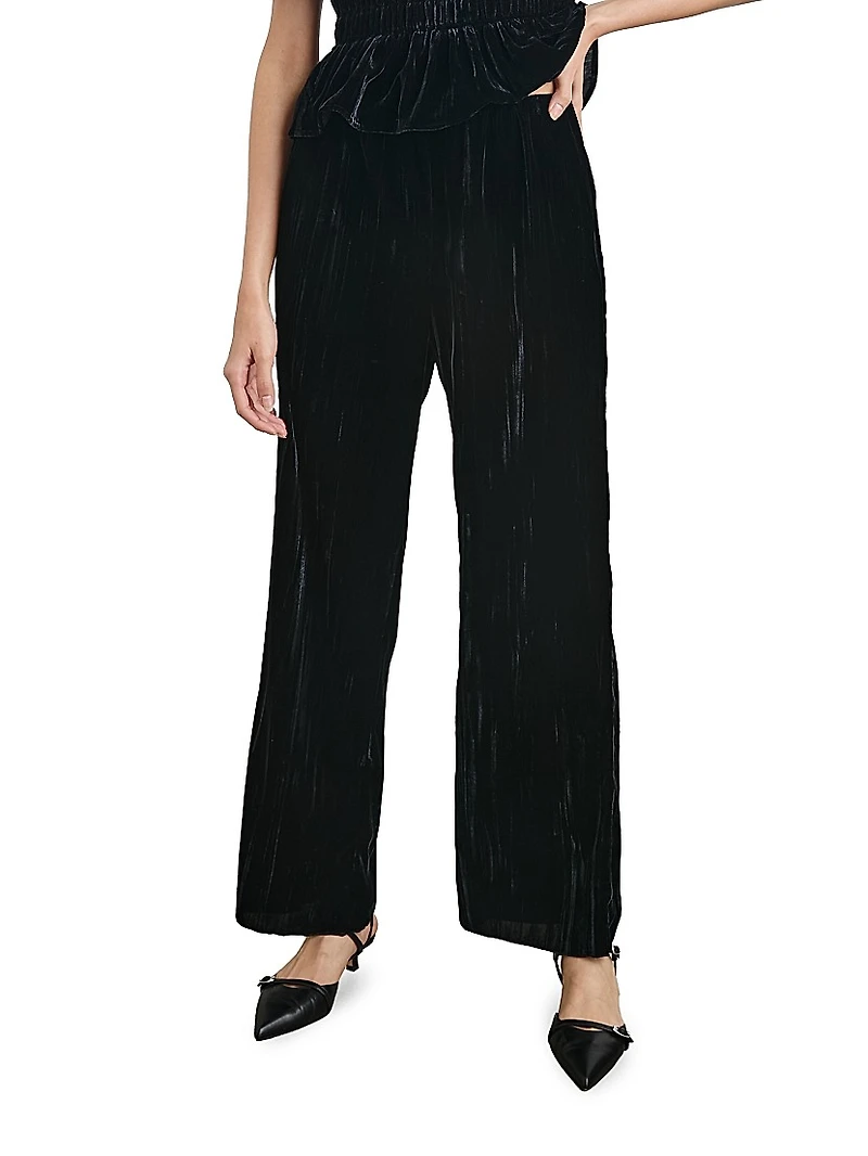 Brissa Crinkled Velvet Pants
