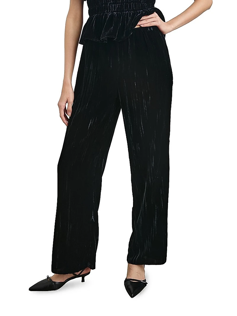 Brissa Crinkled Velvet Pants