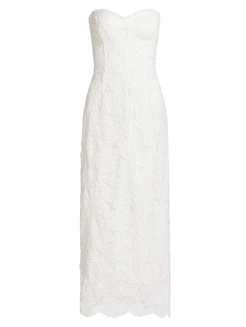 Sienna Embroidered Lace Midi-Dress