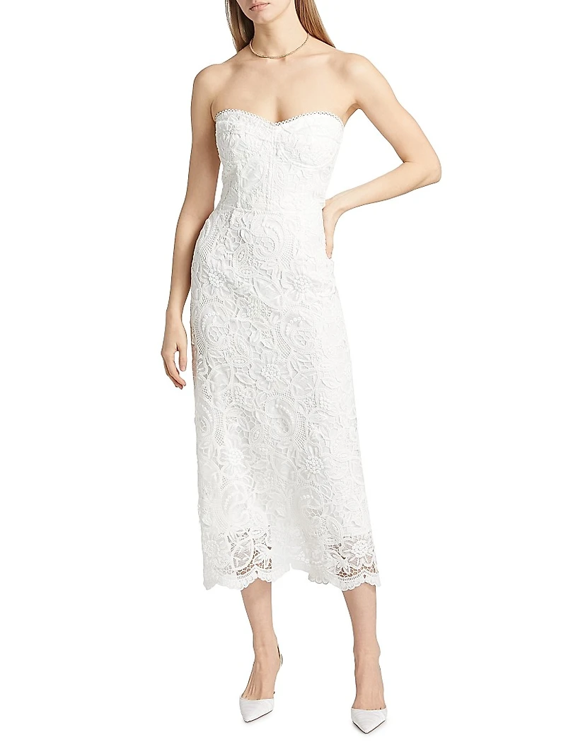Sienna Embroidered Lace Midi-Dress