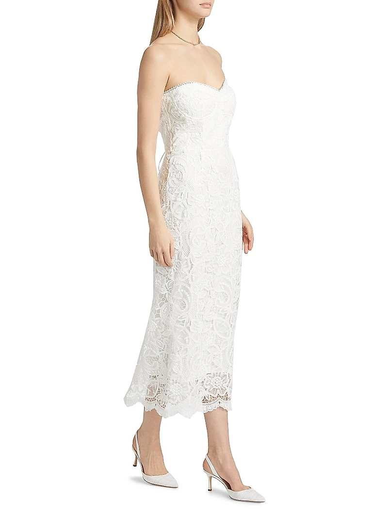 Sienna Embroidered Lace Midi-Dress