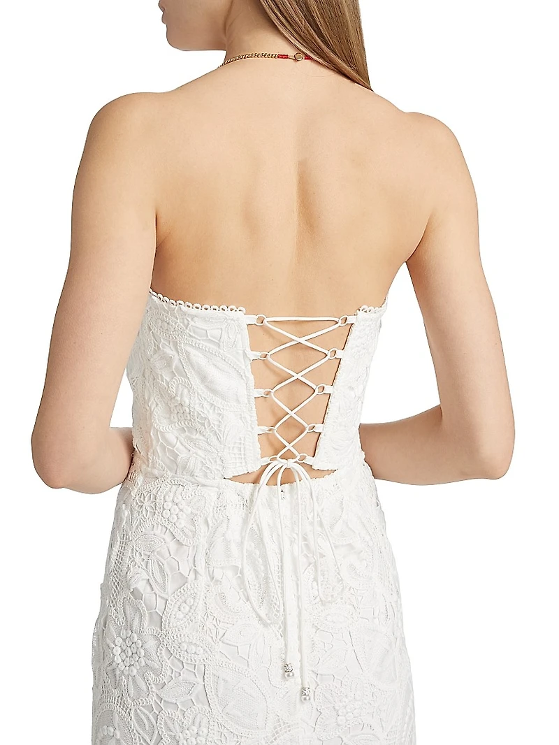 Sienna Embroidered Lace Midi-Dress