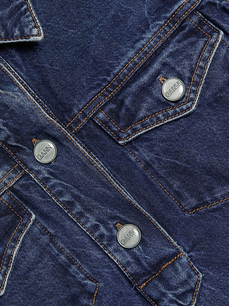 Crinkled Denim Minidress