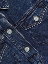 Crinkled Denim Minidress