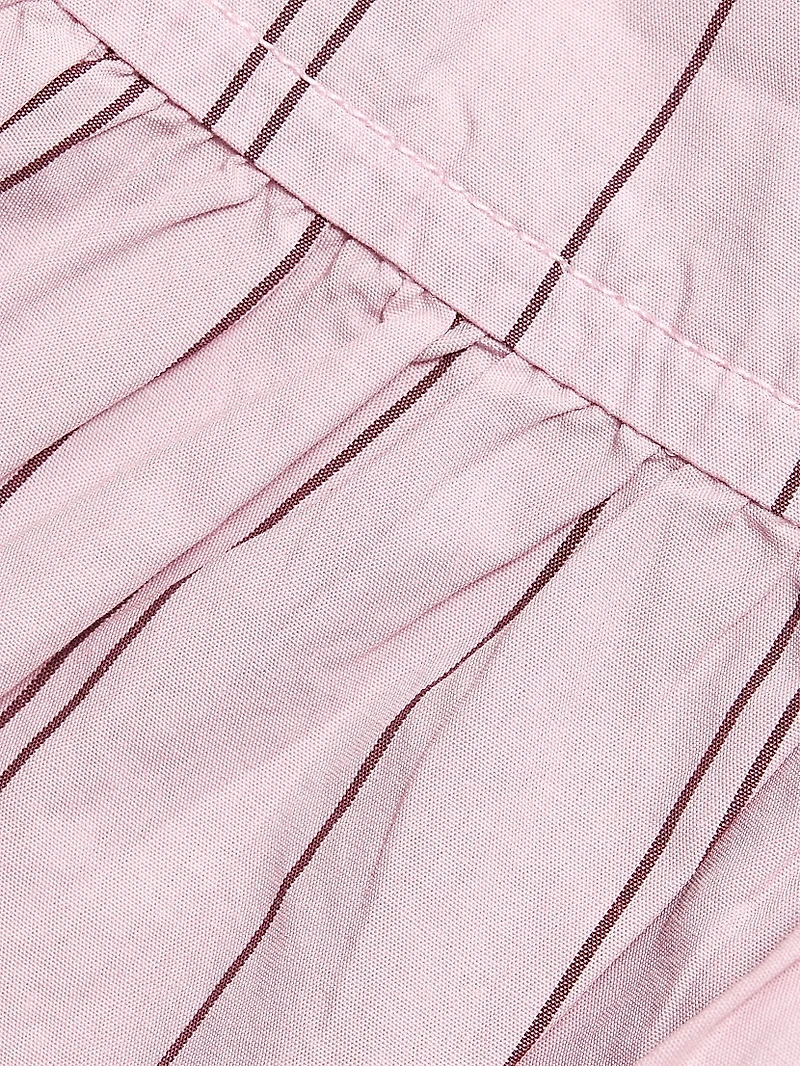 Stripe Cotton Peplum Blouse