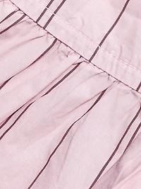 Stripe Cotton Peplum Blouse