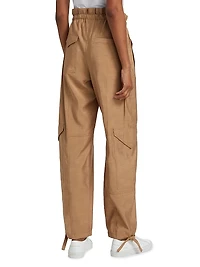 Slub High-Waist Cargo Pants
