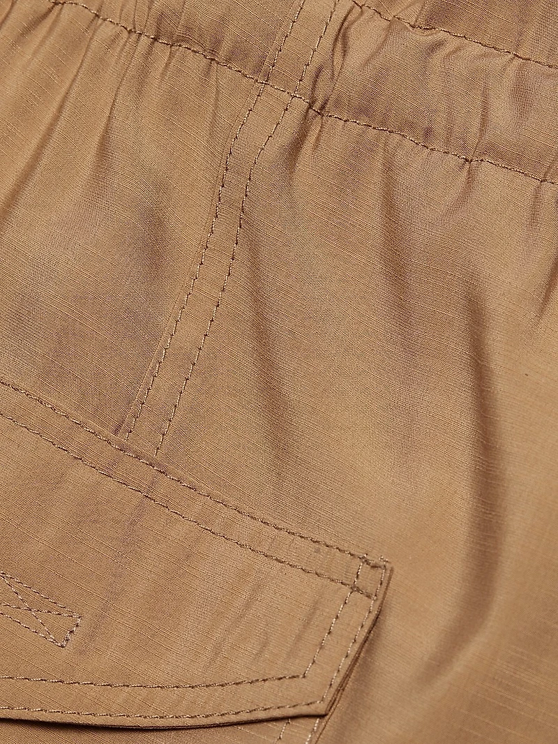 Slub High-Waist Cargo Pants