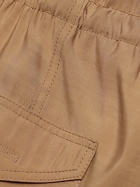 Slub High-Waist Cargo Pants