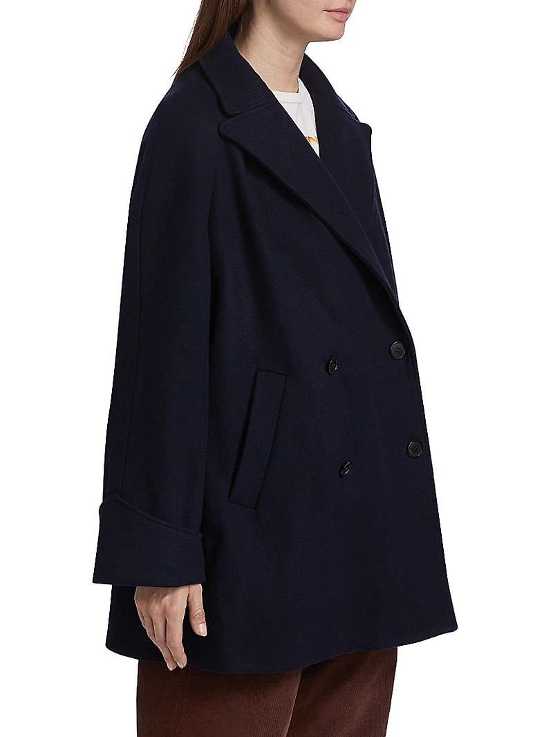 Oversized Wool-Blend Peacoat
