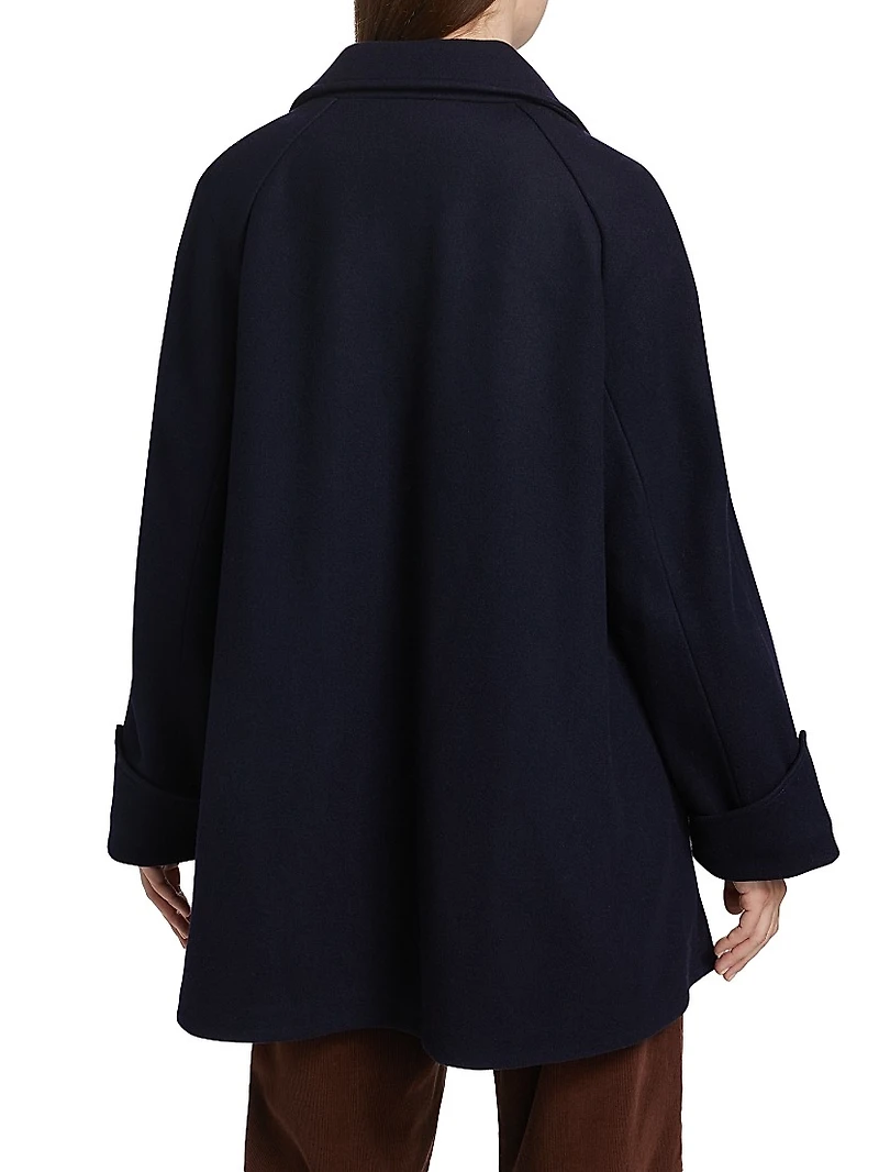 Oversized Wool-Blend Peacoat