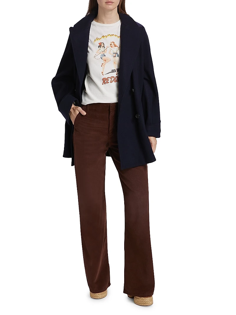 Oversized Wool-Blend Peacoat