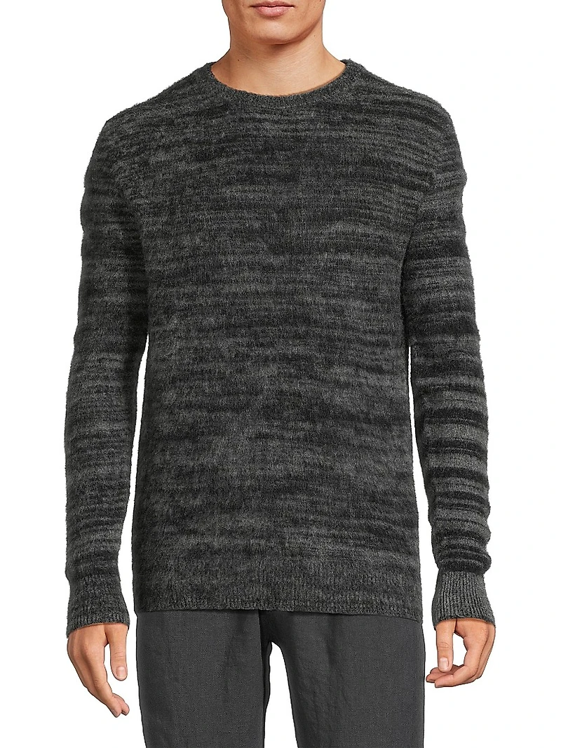 Melange Brushed Cashmere Crewneck Sweater